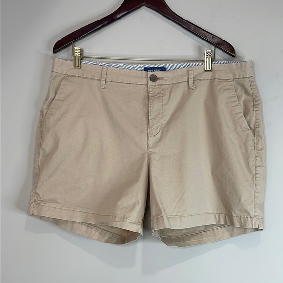 Old Navy Everyday Khaki Shorts 5" Bermuda Cotton Twill Rolled Oats Size 16 - Picture 11 of 11